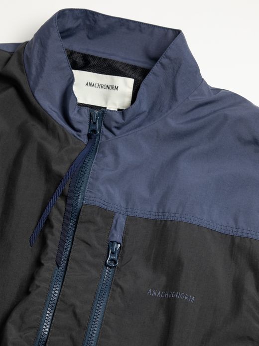ANACHRONORM EXCHANGE PATTERN NYLON JACKET / Navy x black