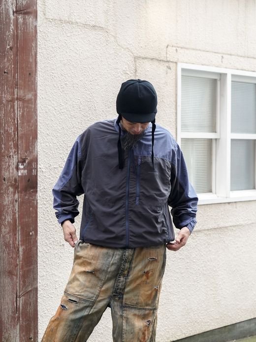 ANACHRONORM EXCHANGE PATTERN NYLON JACKET / Navy x black