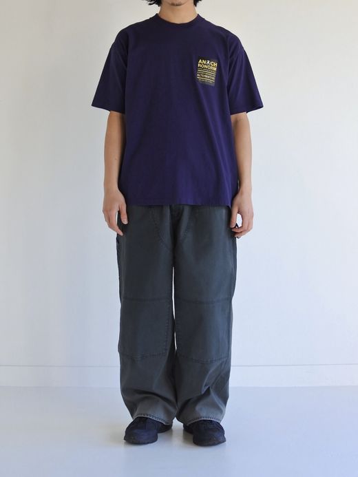 ANACHRONORM STICKER MOTIF PRINTED S/S T-S / Navy