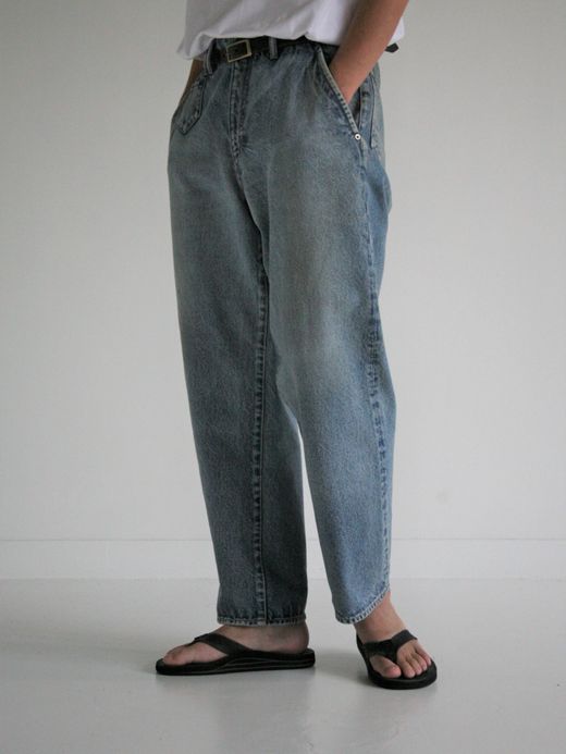 ANACHRONORM 80'S WIDE TAPERED JEANS / Indigo(aging wash)
