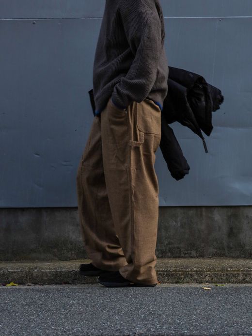 S.F.C CASHMERE WOOL DOUBLE KNEE PANTS / beige M