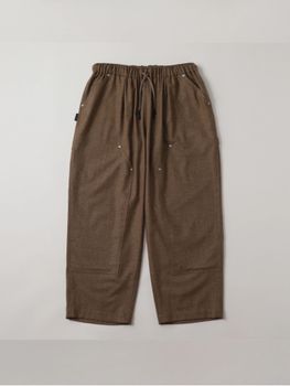 CASHMERE WOOL DOUBLE KNEE PANTS / beige M