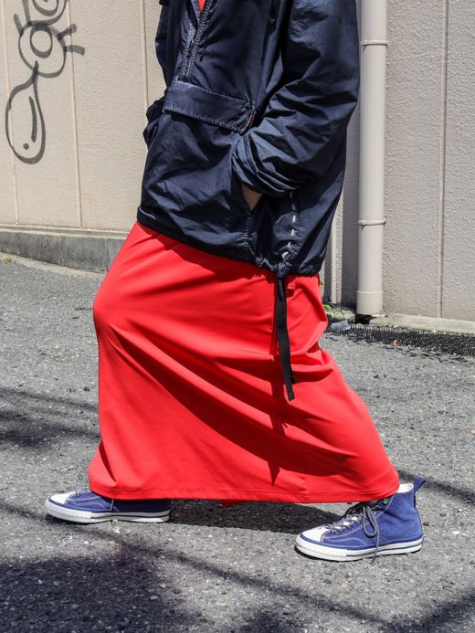 AMBERGLEAM ART CUT SMOOTH DRESS / Valencia red FLATBUSH（フラットブッシュ）公式