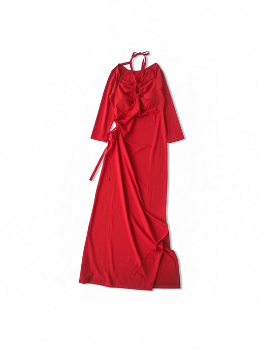 AMBERGLEAM ART CUT SMOOTH DRESS / Valencia red