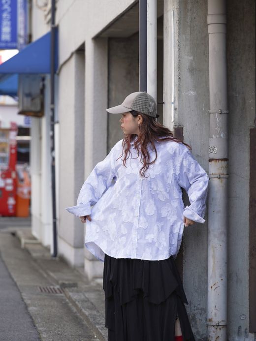 VOO STRIFLOWER SHIRTS / Sax