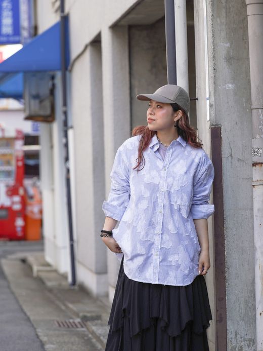 VOO STRIFLOWER SHIRTS / Sax