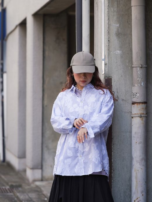 VOO STRIFLOWER SHIRTS / Sax