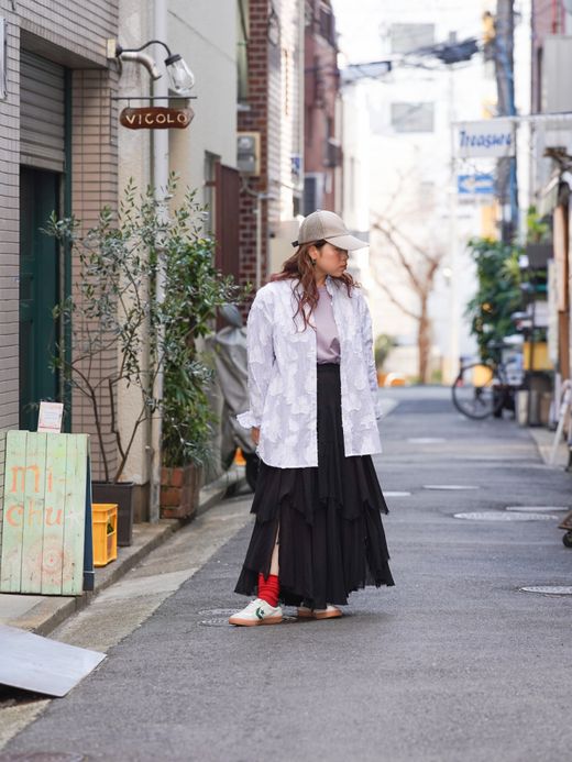 VOO STRIFLOWER SHIRTS / Sax