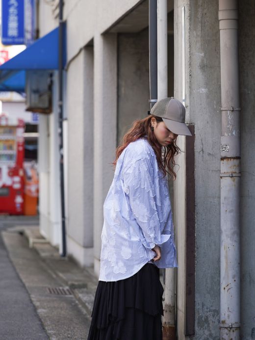 VOO STRIFLOWER SHIRTS / Sax