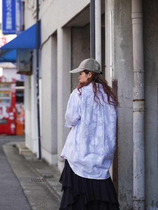 VOO STRIFLOWER SHIRTS / Sax