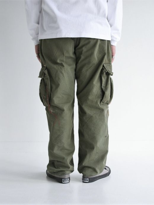 ANACHRONORM DIRT PAINT FATIGUE PANTS / Olive