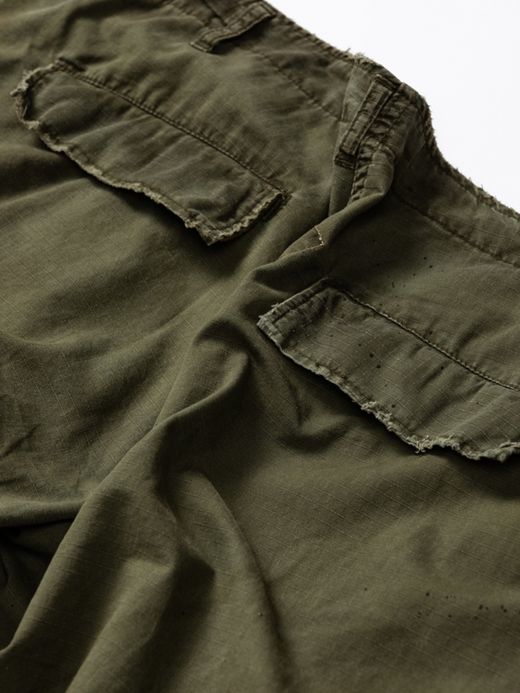 ANACHRONORM DIRT PAINT FATIGUE PANTS / Olive
