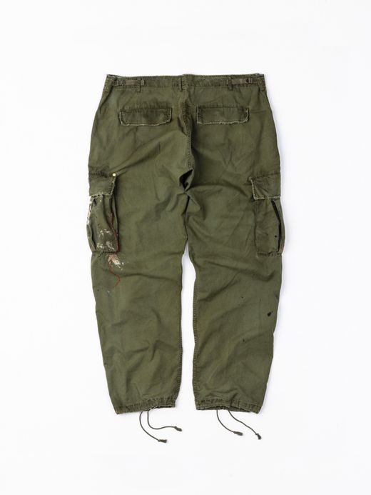ANACHRONORM DIRT PAINT FATIGUE PANTS / Olive