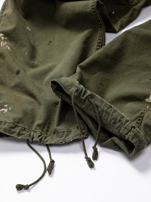 ANACHRONORM DIRT PAINT FATIGUE PANTS / Olive