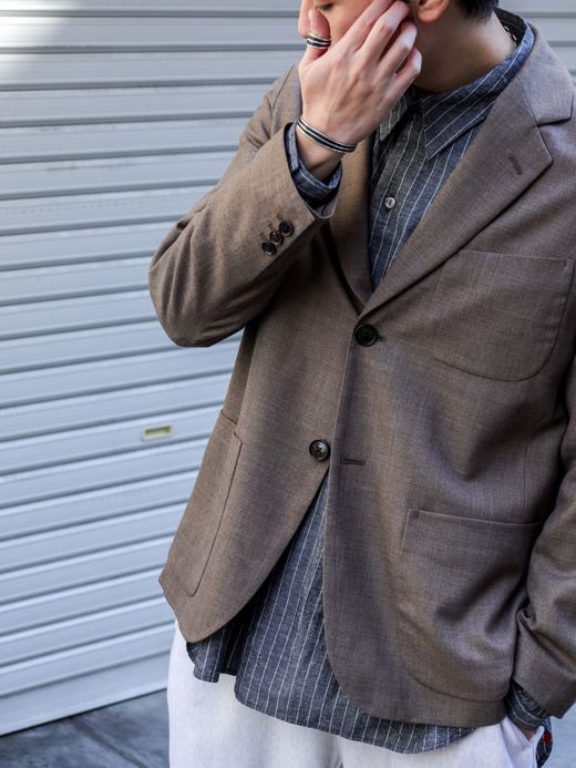 ANACHRONORM SUMMER WOOL TAILORED JACKET / Brown