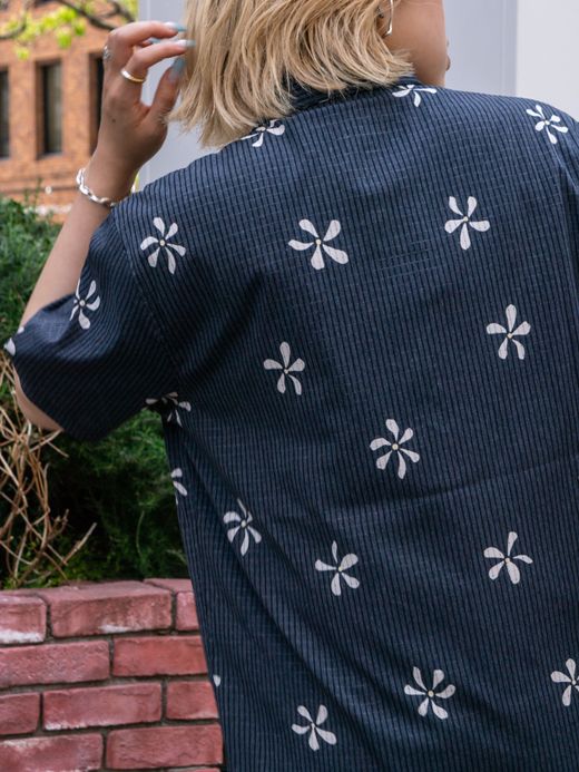 ROARK REVIVAL BLESS UP S/S WOVEN / Dark navy