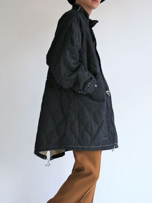 ANACHRONORM QUILTING FISH TAIL COAT / Indigo one wash