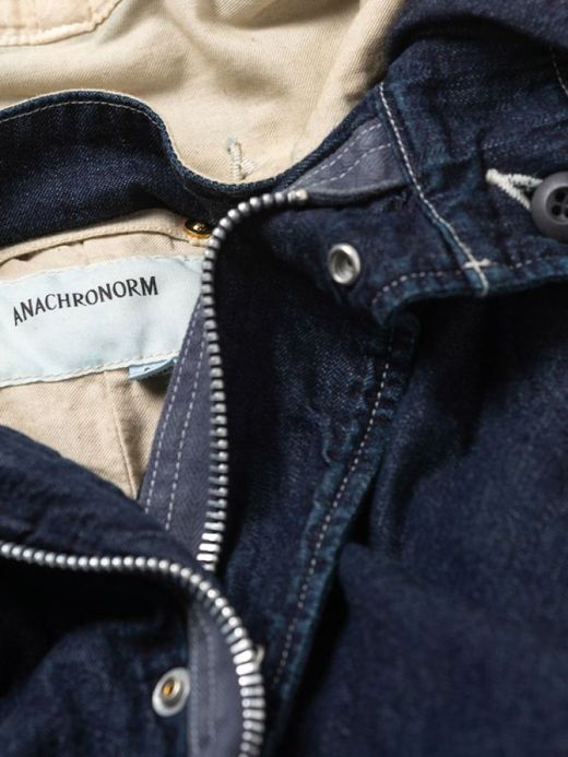 ANACHRONORM QUILTING FISH TAIL COAT / Indigo one wash