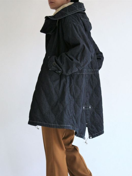ANACHRONORM QUILTING FISH TAIL COAT / Indigo one wash