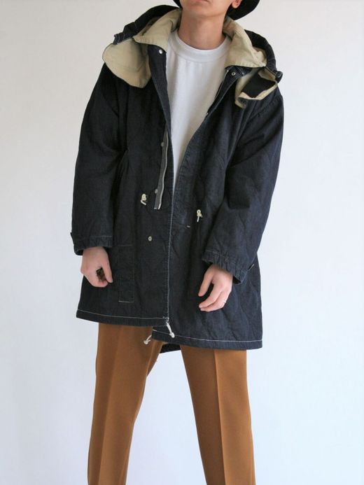 ANACHRONORM QUILTING FISH TAIL COAT / Indigo one wash