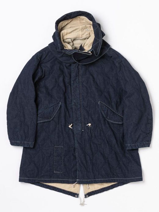 ANACHRONORM QUILTING FISH TAIL COAT / Indigo one wash