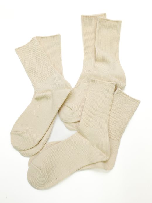 ROTOTO ORGANIC DAILY 3PACK RIBBED CREW SOCKS / 4colors