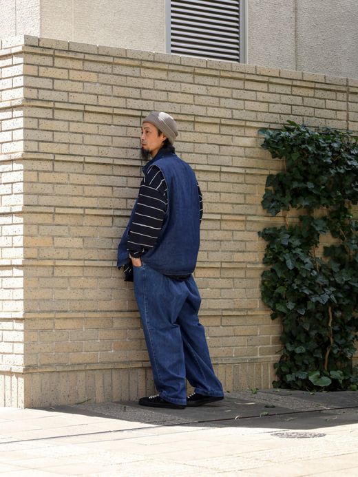 S.F.C WORKER DENIM VEST / Indigo blue