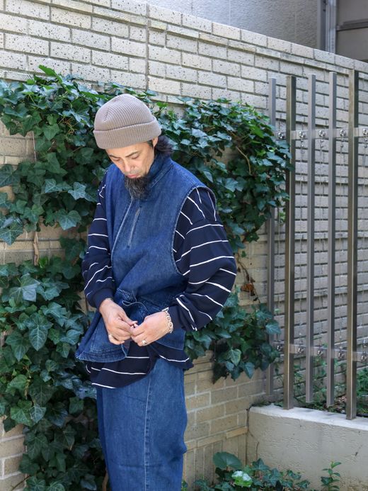 S.F.C WORKER DENIM VEST / Indigo blue