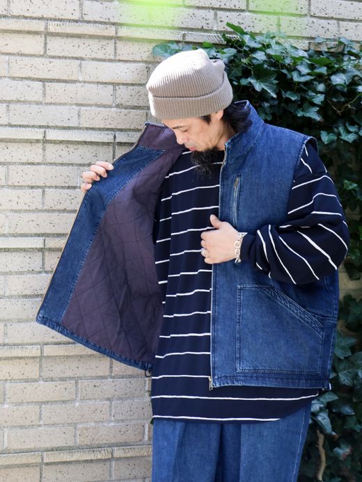 S.F.C WORKER DENIM VEST / Indigo blue