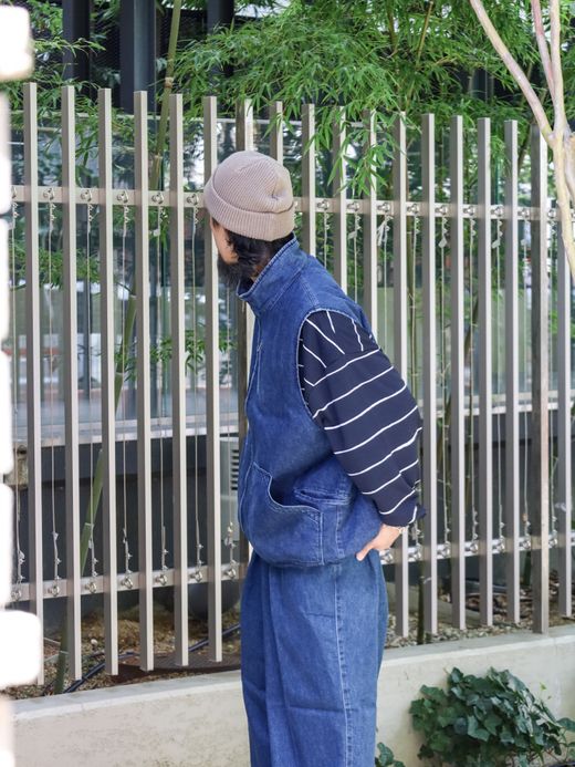 S.F.C WORKER DENIM VEST / Indigo blue