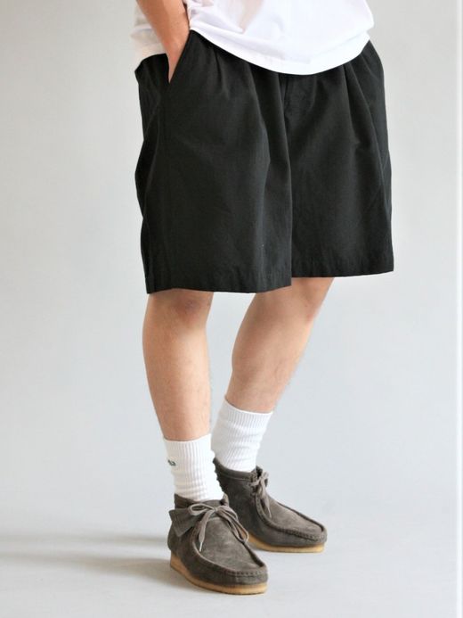 ANACHRONORM 60/40 TUCK SHORTS / Black