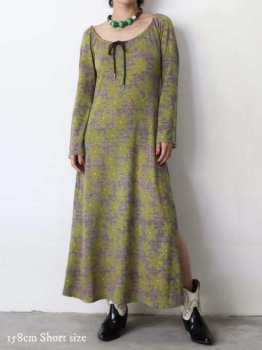 AMBERGLEAM FLOWER CUT BELL DRESS / 3colors
