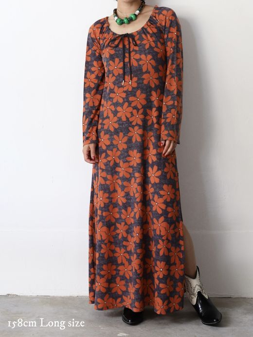 AMBERGLEAM FLOWER CUT BELL DRESS / 3colors