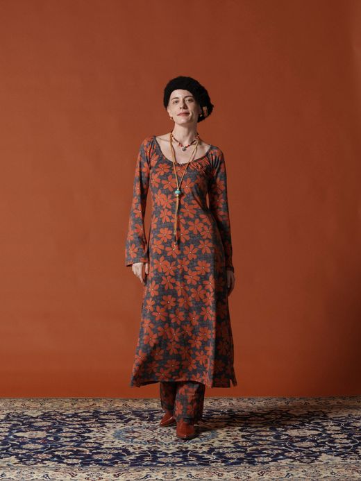 AMBERGLEAM FLOWER CUT BELL DRESS / 3colors