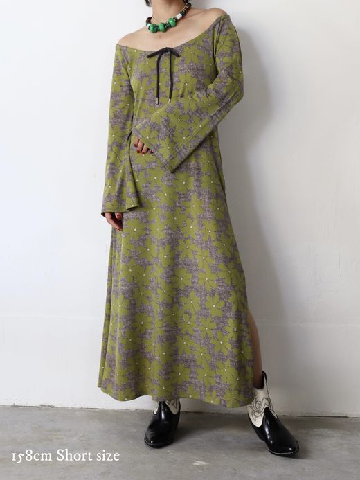 AMBERGLEAM FLOWER CUT BELL DRESS / 3colors