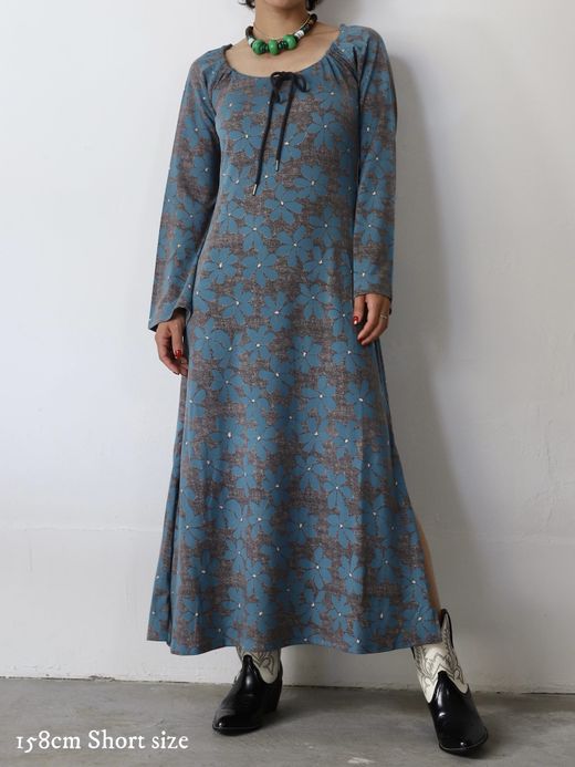AMBERGLEAM FLOWER CUT BELL DRESS / 3colors