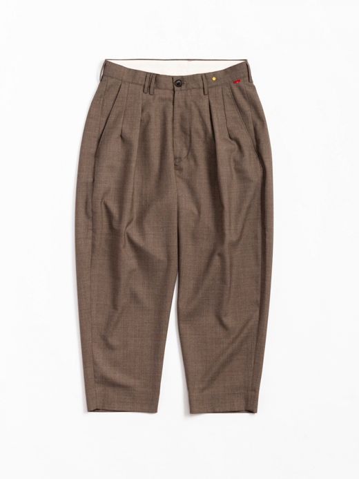 ANACHRONORM SUMMER WOOL TAPERED TROUSERS / Brown