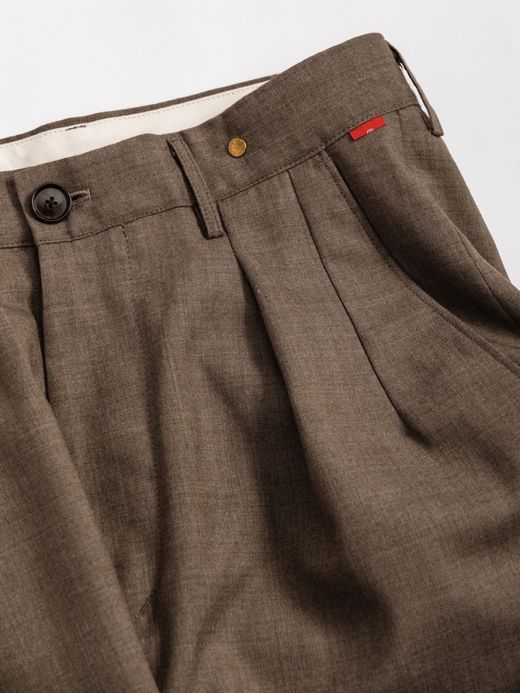 ANACHRONORM SUMMER WOOL TAPERED TROUSERS / Brown