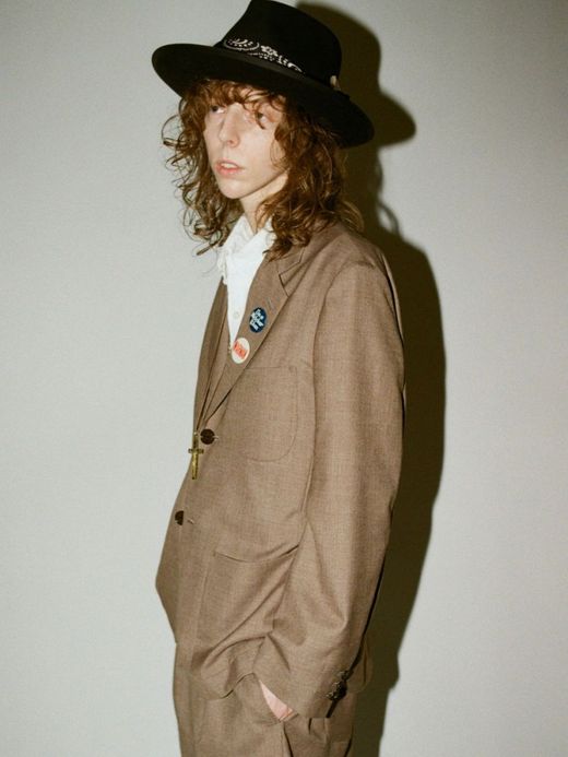 ANACHRONORM SUMMER WOOL TAPERED TROUSERS / Brown