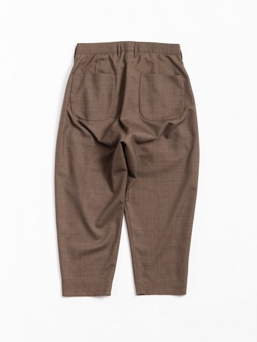 ANACHRONORM SUMMER WOOL TAPERED TROUSERS / Brown
