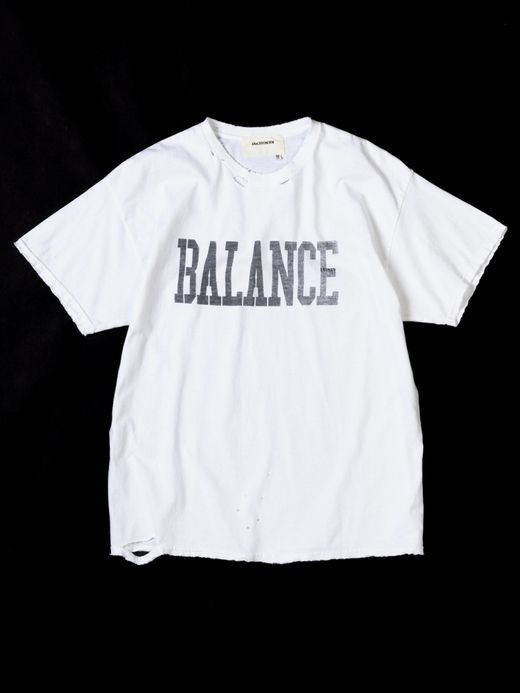 ANACHRONORM BALANCE PRINT DAMAGE S/S T-S / White