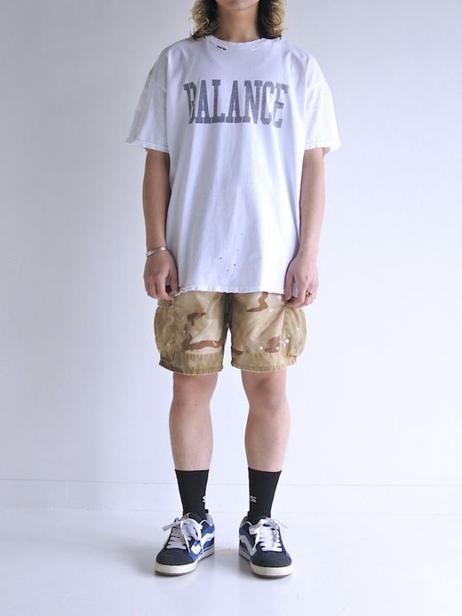 ANACHRONORM BALANCE PRINT DAMAGE S/S T-S / White