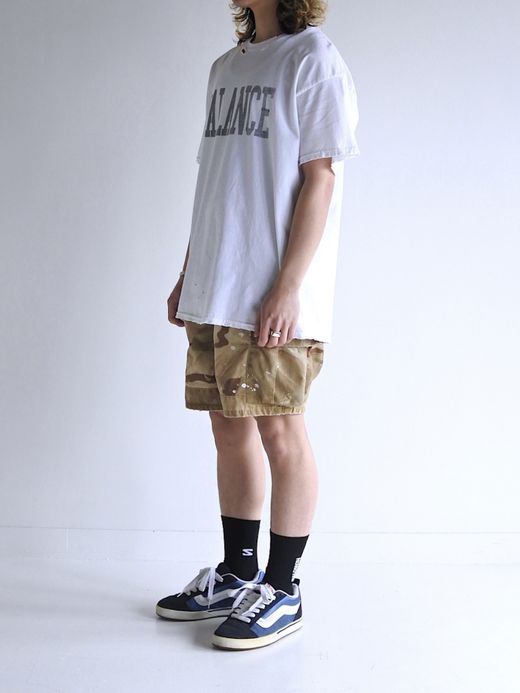 ANACHRONORM BALANCE PRINT DAMAGE S/S T-S / White