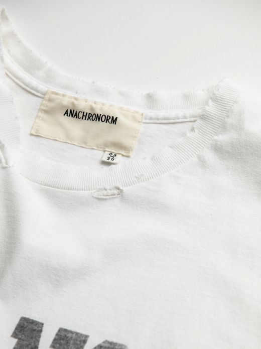ANACHRONORM BALANCE PRINT DAMAGE S/S T-S / White