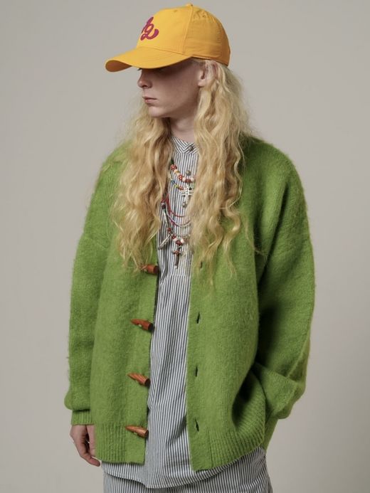 AMBERGLEAM MOIST TOUCH KNIT CARDIGAN / Green