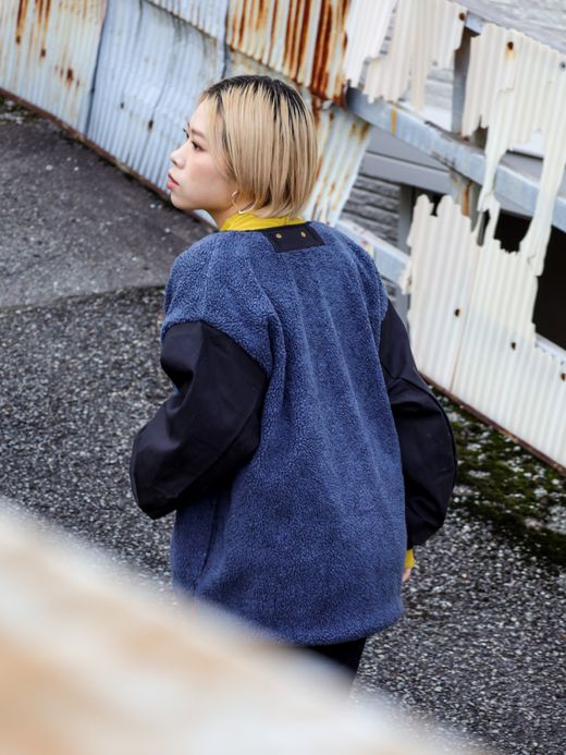 ANACHRONORM BOA NO-COLLAR JACKET Ⅱ / Navy