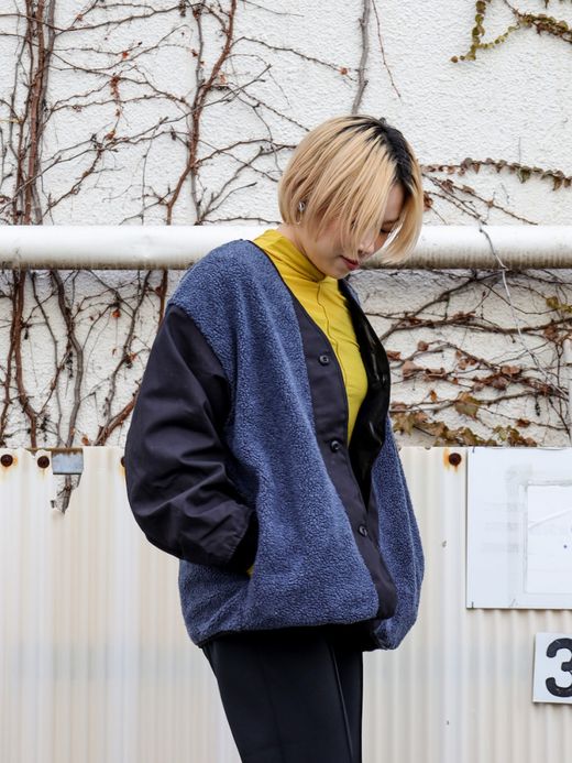 ANACHRONORM BOA NO-COLLAR JACKET Ⅱ / Navy