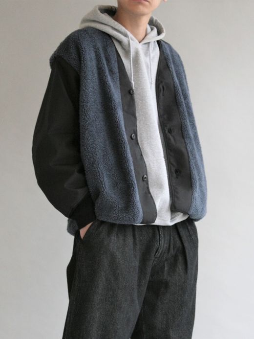ANACHRONORM BOA NO-COLLAR JACKET Ⅱ / Navy
