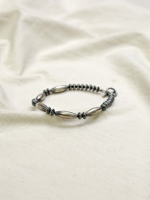 Indian Jewelry NAVAJO BRACELET / Silver beads