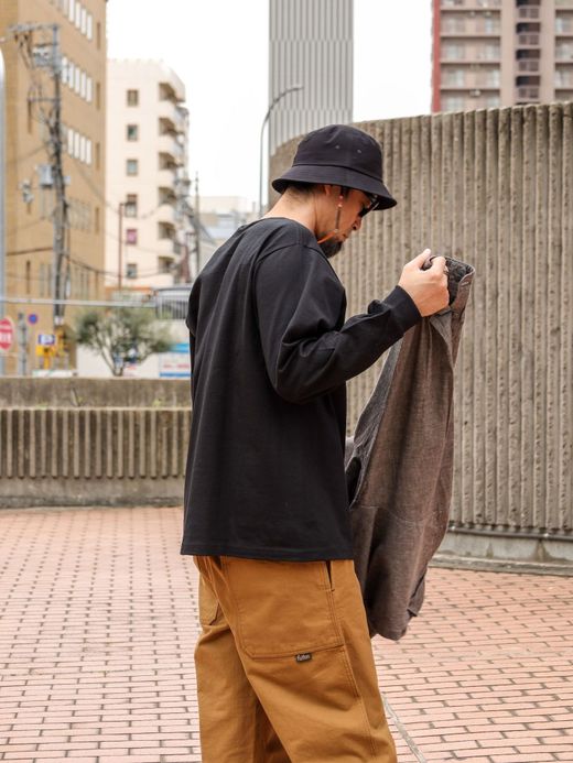 LIFT UP U.S MADE L/S CREW TEE / Black